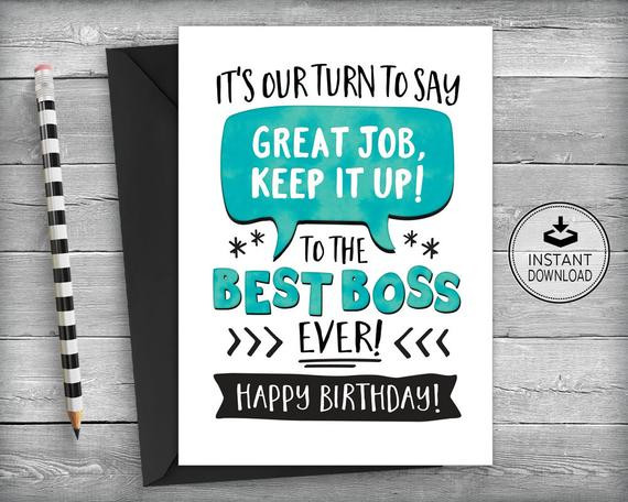 Boss Birthday Card
 Boss Birthday Card Card for Boss Boss Appreciation Card