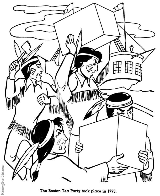 Boston Tea Party For Kids
 FREE COLORING PAGE BOSTON TEA PARTY Coloring Home