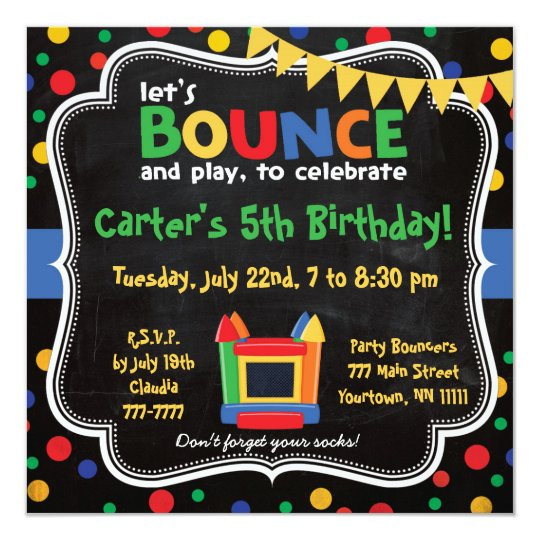 Bounce House Birthday Party Invitations
 Bounce House and Inflatables Birthday Invitation