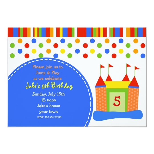 Bounce House Birthday Party Invitations
 Bounce House Castle Birthday Party Invitations