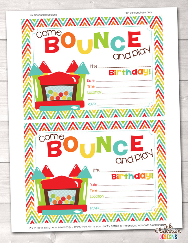 Bounce House Birthday Party Invitations
 Bounce House Printable Birthday Party Invitation – Erin