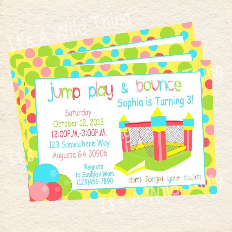 Bounce House Birthday Party Invitations
 Bounce House Birthday Party Printable Invitations