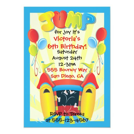 Bounce House Birthday Party Invitations
 Bounce House BIrthday Party Invitation