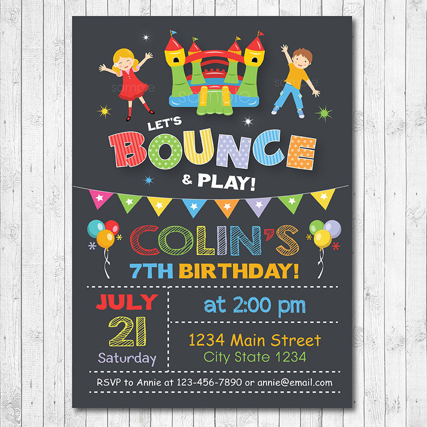 Bounce House Birthday Party Invitations
 Bounce House Birthday Invitation Jump Invite Jump