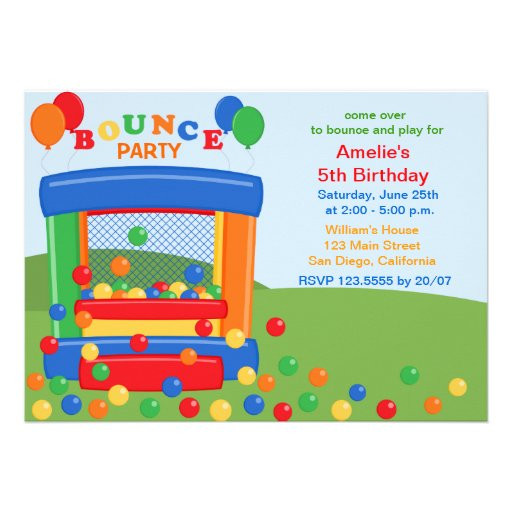 Bounce House Birthday Party Invitations
 Bounce House Birthday Party Invitation 5" X 7" Invitation