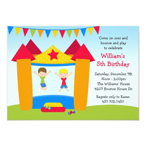 Bounce House Birthday Party Invitations
 Bounce House Birthday Party Invitation