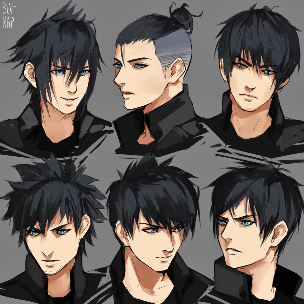 Boy Hairstyles Anime
 Noct Hairstyles by Bev Nap on DeviantArt