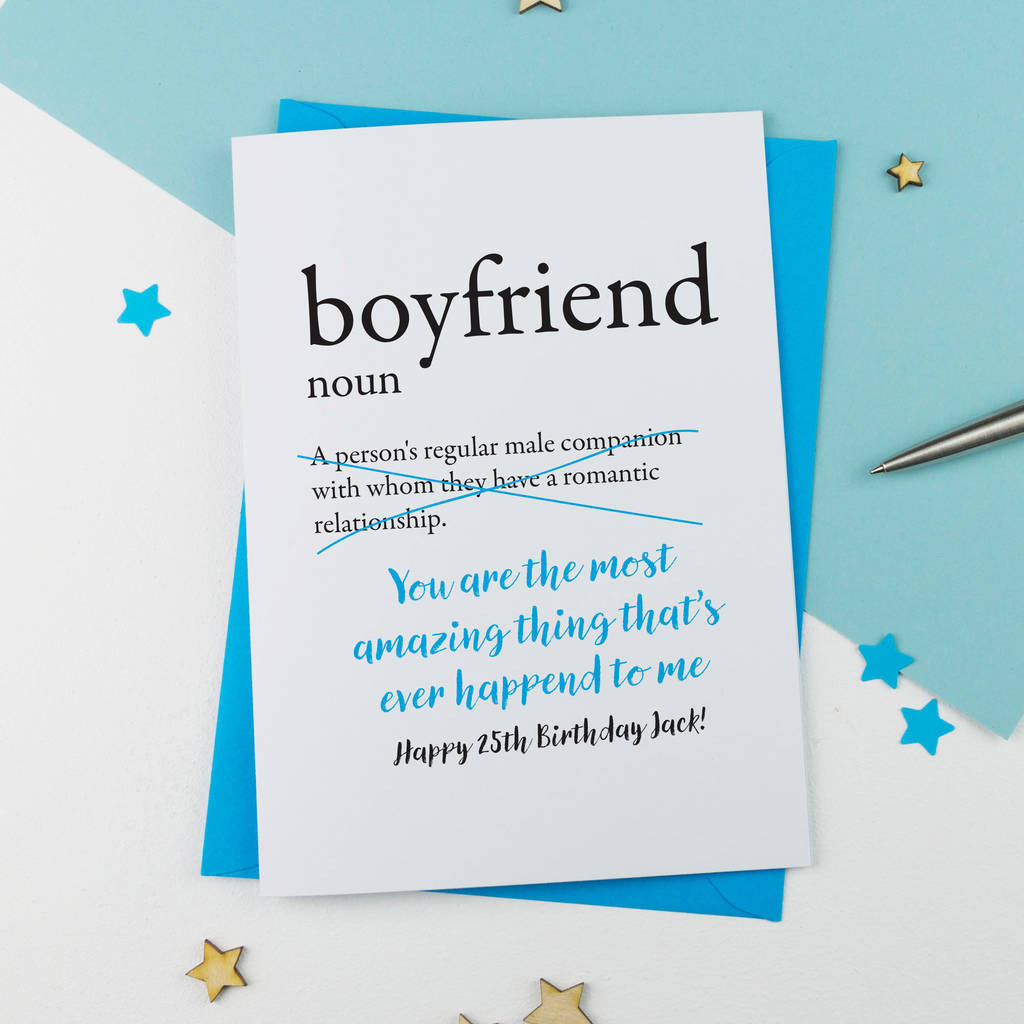 Boyfriend Birthday Card
 Birthday Card For Boyfriend Personalised By A Is For