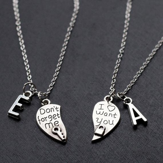 Boyfriend Girlfriend Necklaces
 his and her necklace boyfriend girlfriend valentines day