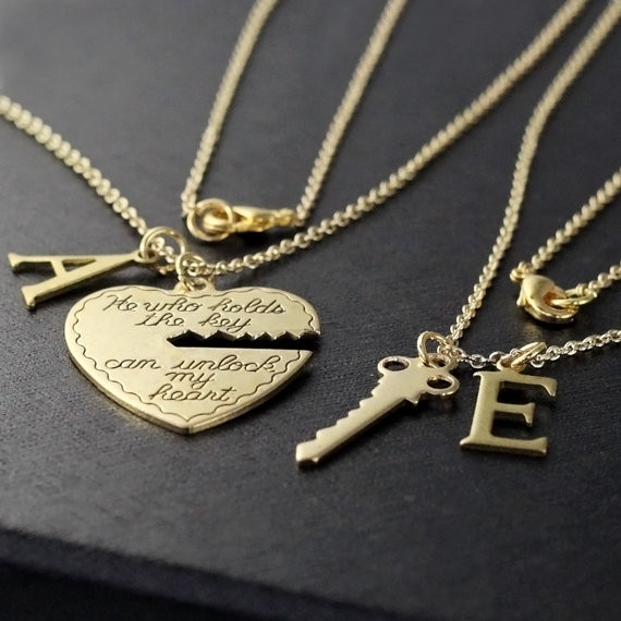 Boyfriend Girlfriend Necklaces
 boyfriend girlfriend t He who holds the key gold necklace