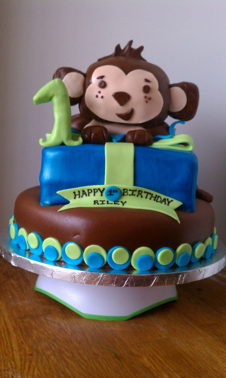 Boys First Birthday Cake
 Angel Wing Cakes Monkey Boy 1st Birthday