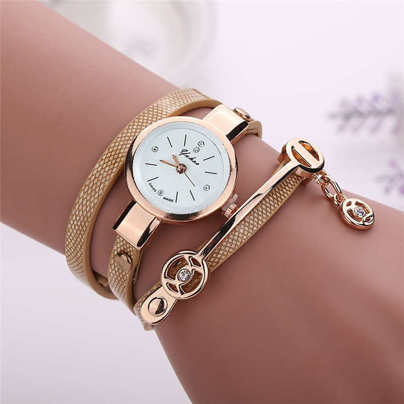 Bracelet And Watch Set
 Irisshine Woman Watches Fashion Retro Leather Set Auger