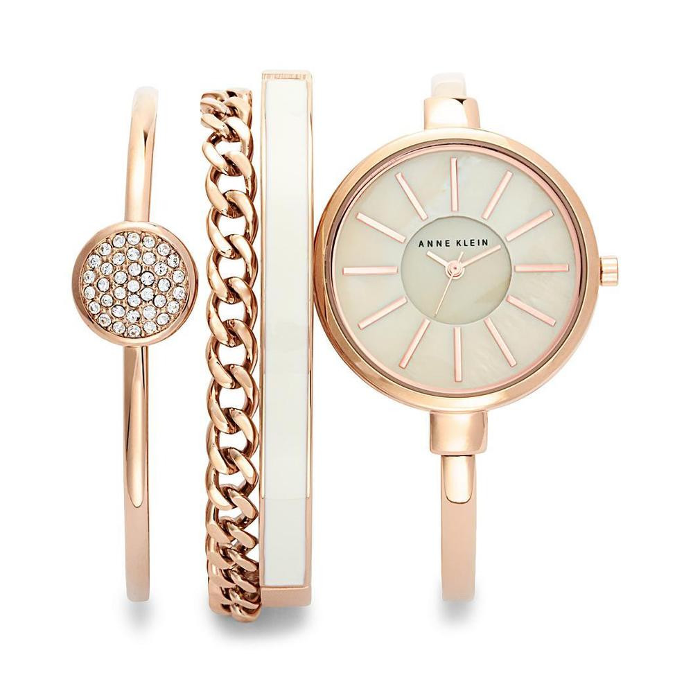 Bracelet And Watch Set
 Anne Klein Rose Gold tone Watch and Bracelet Set La s