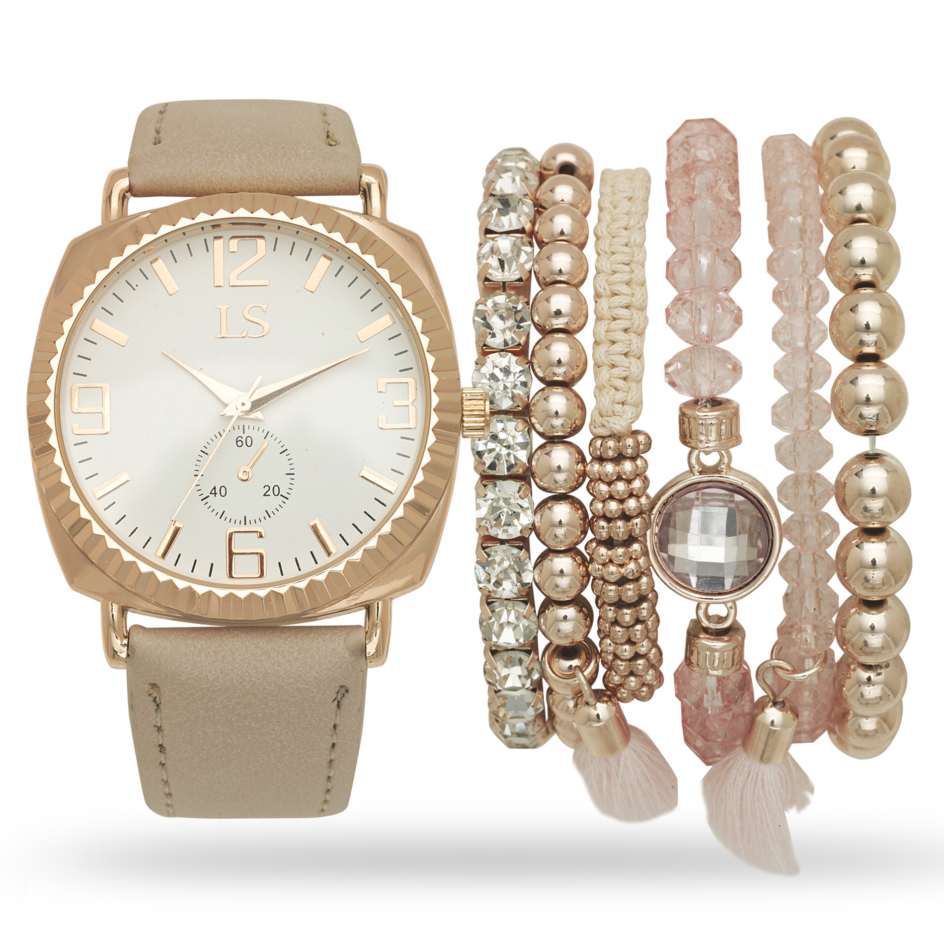 Bracelet And Watch Set
 Laura Scott La s Rose Gold Watch and Bracelet Set