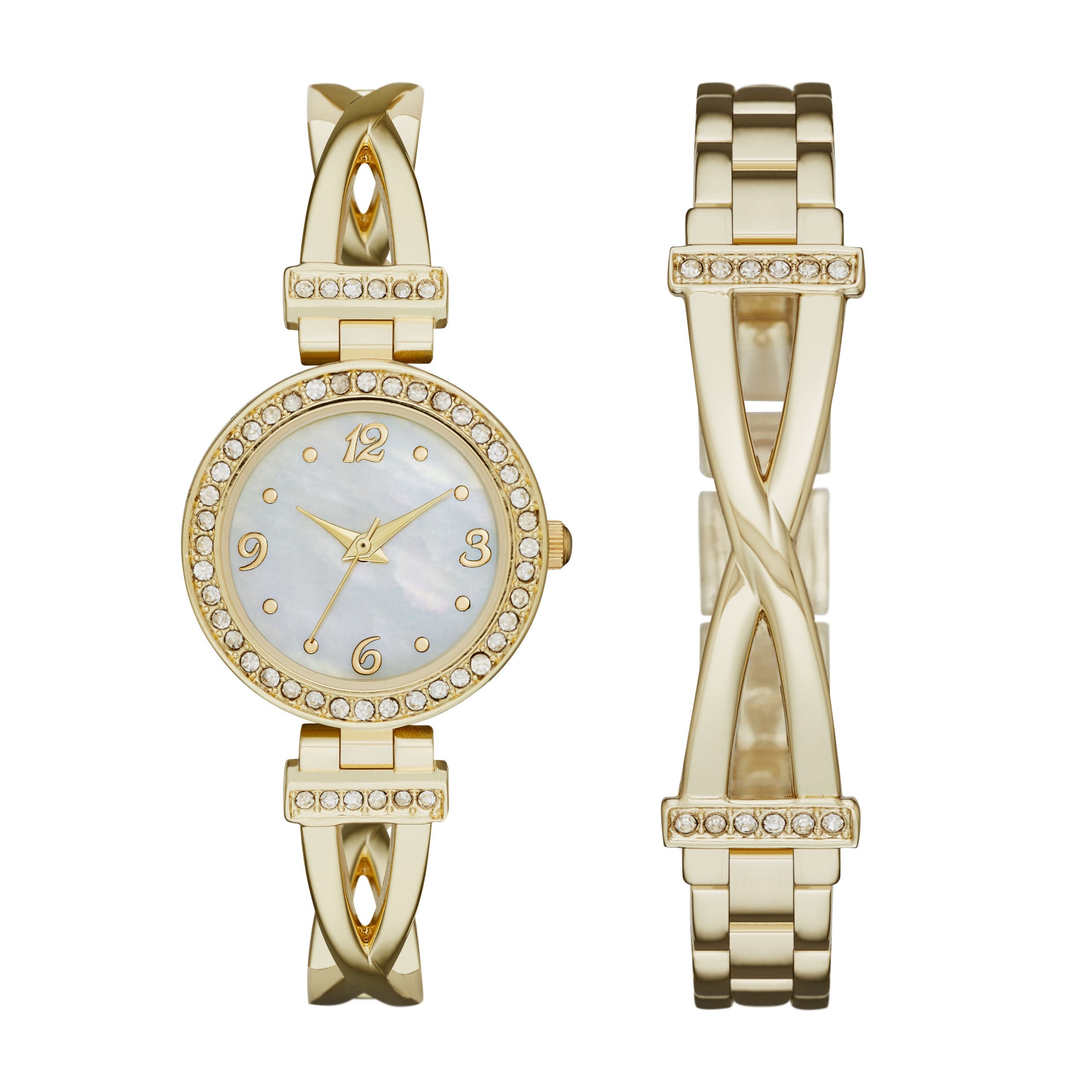 Bracelet And Watch Set
 La s Goldtone Bracelet Watch Set Jewelry Watches