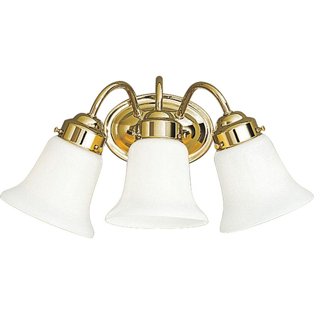 Brass Bathroom Light Fixtures
 Progress Lighting Opal Glass Collection 3 Light Polished