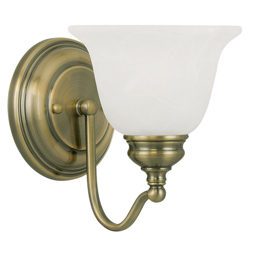 Brass Bathroom Light Fixtures
 1 Light Livex Es Antique Brass Bathroom Vanity Lighting