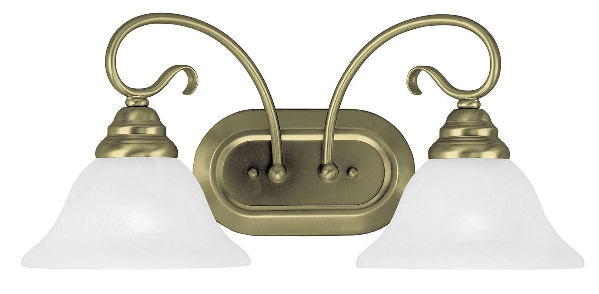 Brass Bathroom Light Fixtures
 Livex Antique Brass 2 Light Coronado Bathroom Vanity