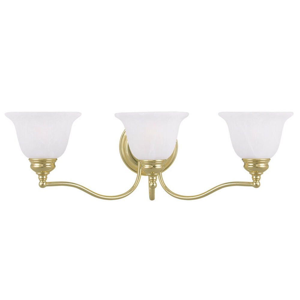 Brass Bathroom Light Fixtures
 Es 3 L Livex Polished Brass Bathroom Vanity Lighting