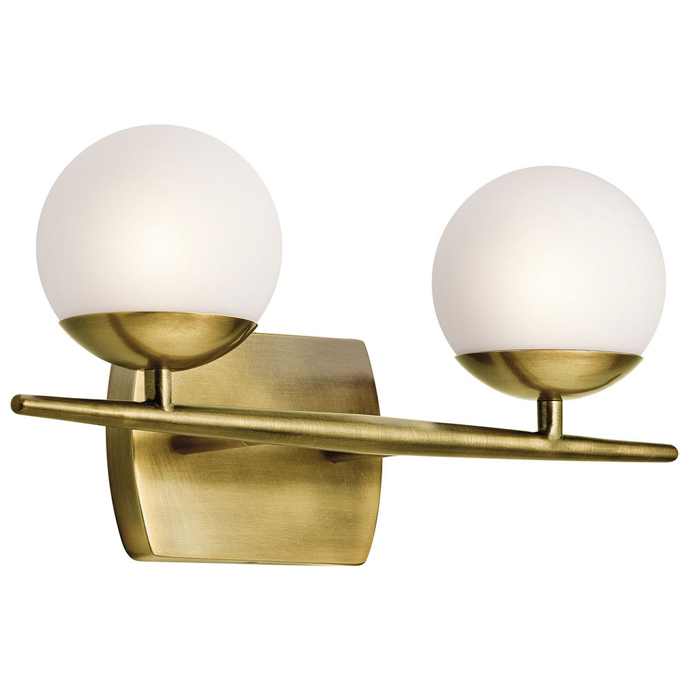 Brass Bathroom Light Fixtures
 Kichler NBR Jasper Modern Natural Brass Halogen 2