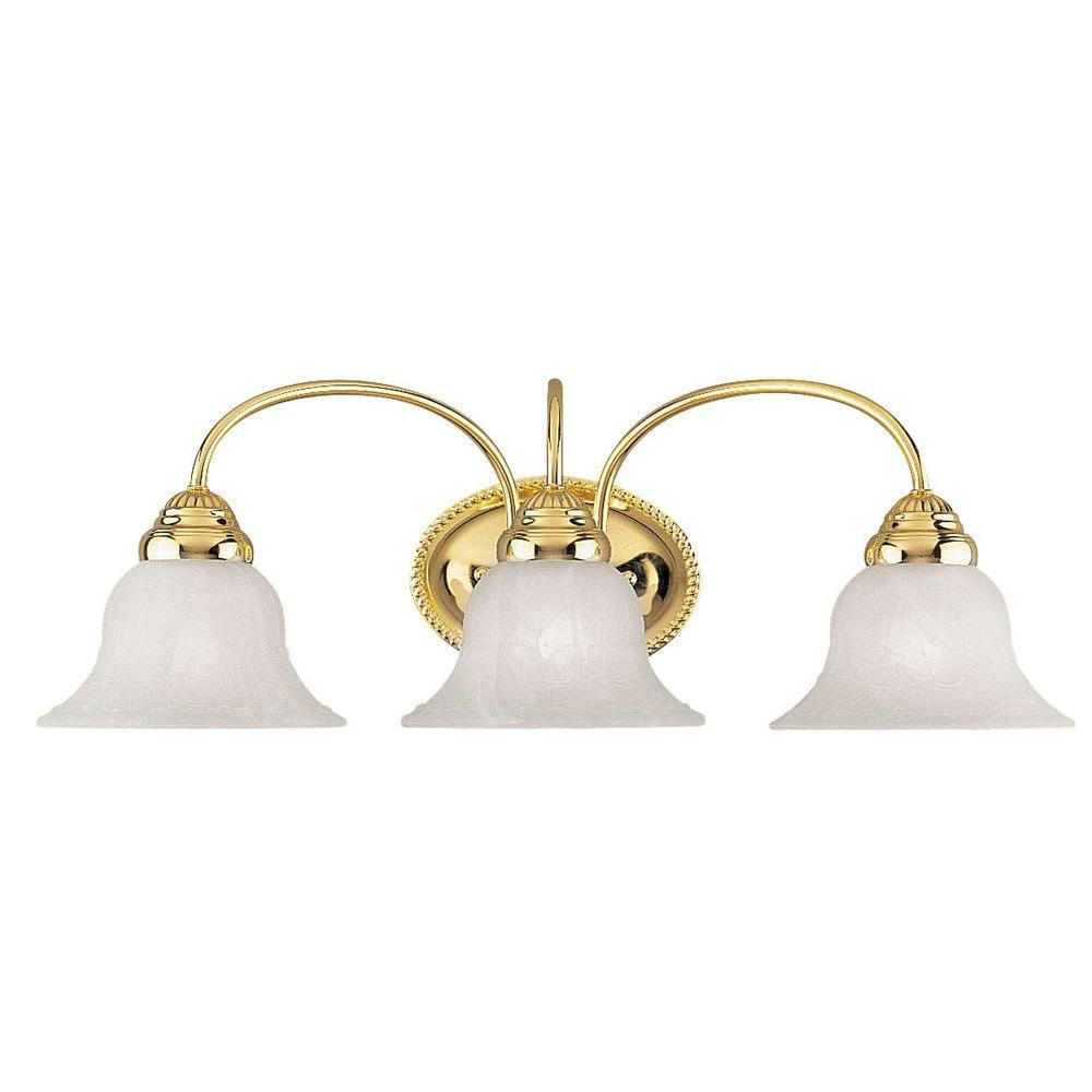 Brass Bathroom Light Fixtures
 Livex Lighting West Lake 3 Light Polished Brass Bath Light