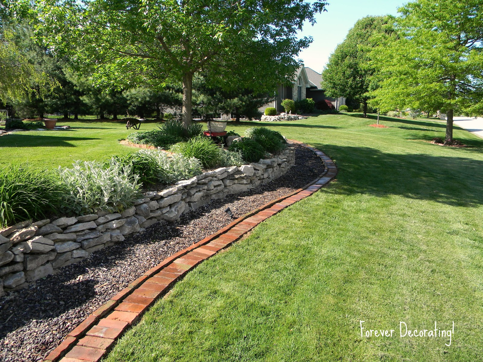 Brick Landscape Edging
 Forever Decorating Brick Border