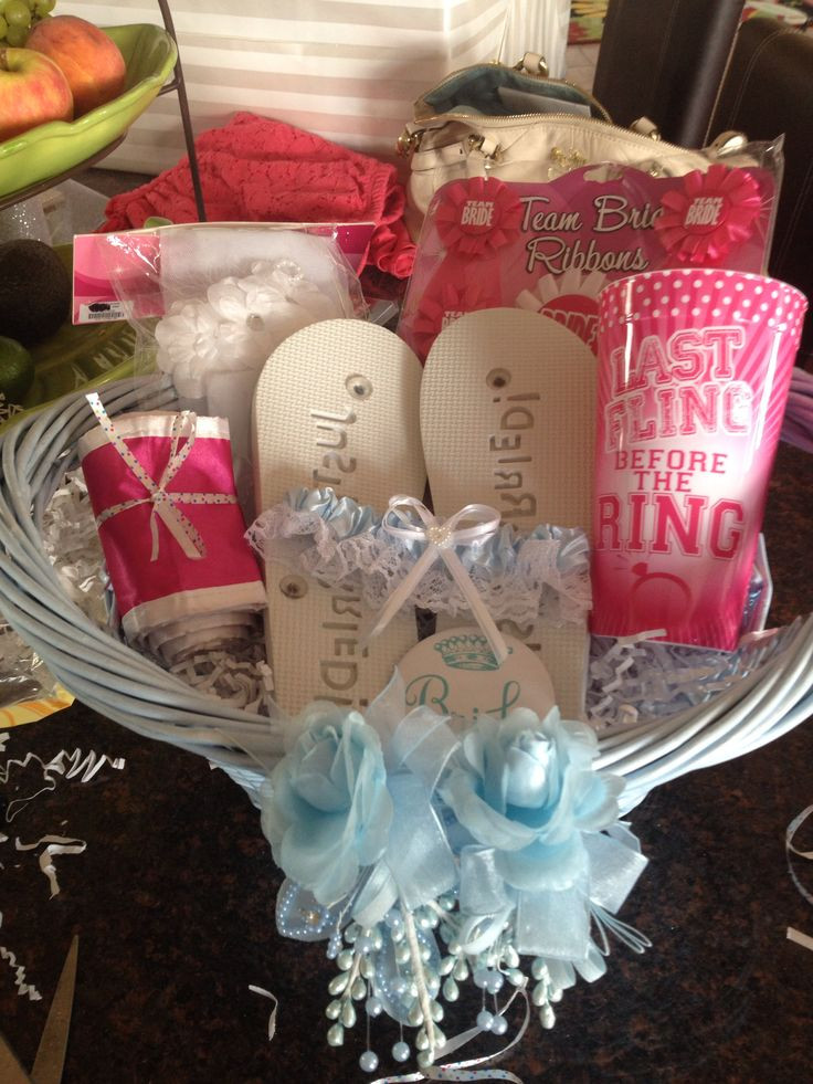 Bride Gift Basket Ideas
 Cute t for bridal shower Gift basket for bride