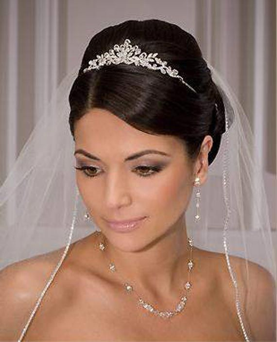 Brides Hairstyles With Tiara
 65 best images about Tiara Hairstyles on Pinterest