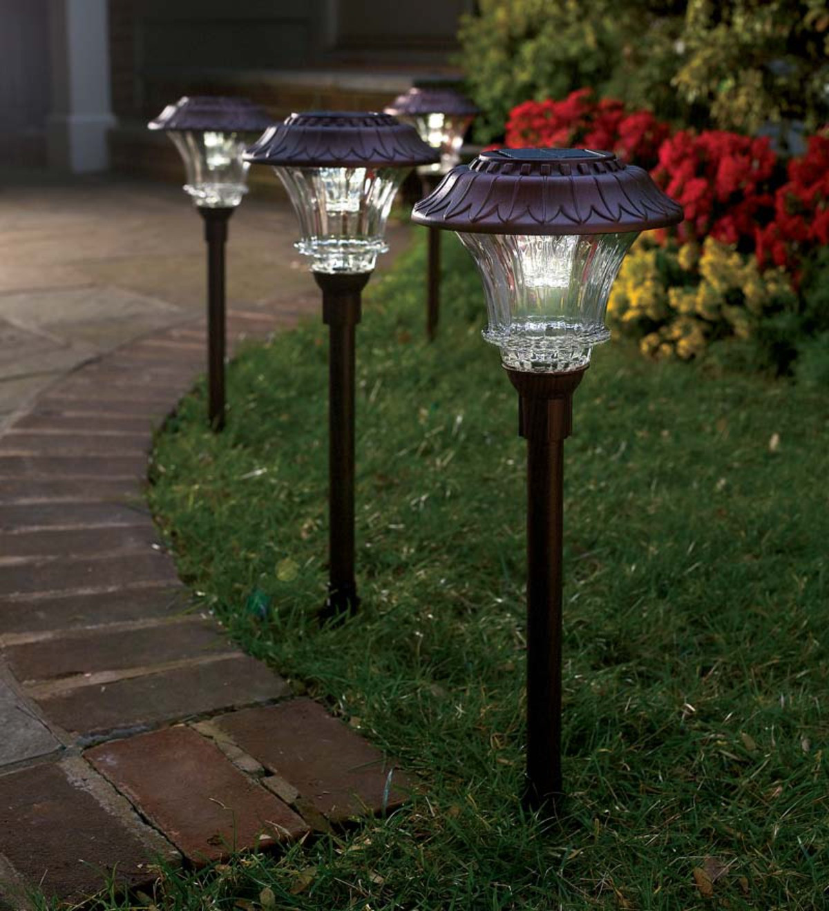 Brightest Solar Landscape Lights
 Super Bright Solar LED Path Lights Set of 4 Black