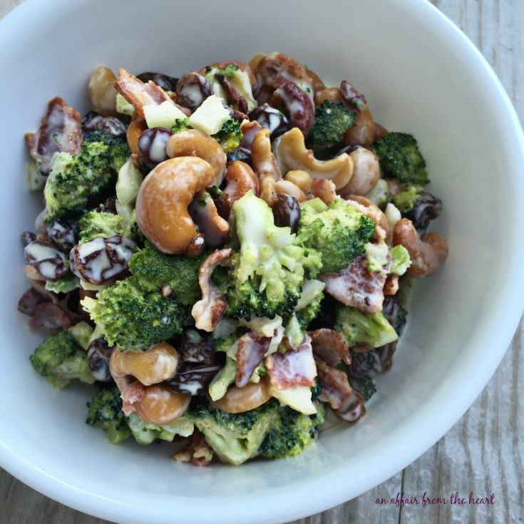 Broccoli Cashew Salad
 Bacon Cashew Broccoli Salad