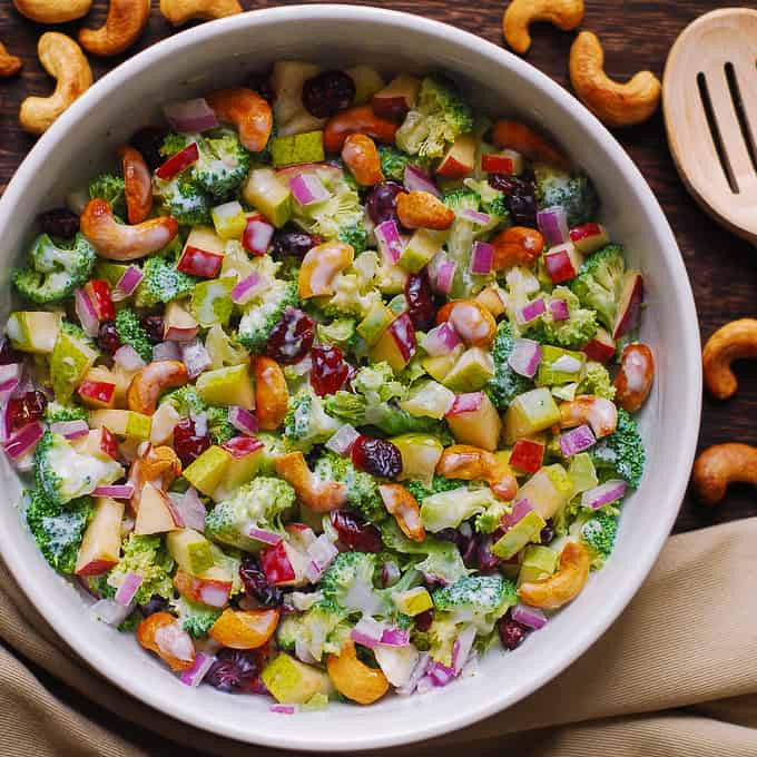 Broccoli Cashew Salad
 Broccoli Cashew Salad with Apples Pears and Cranberries