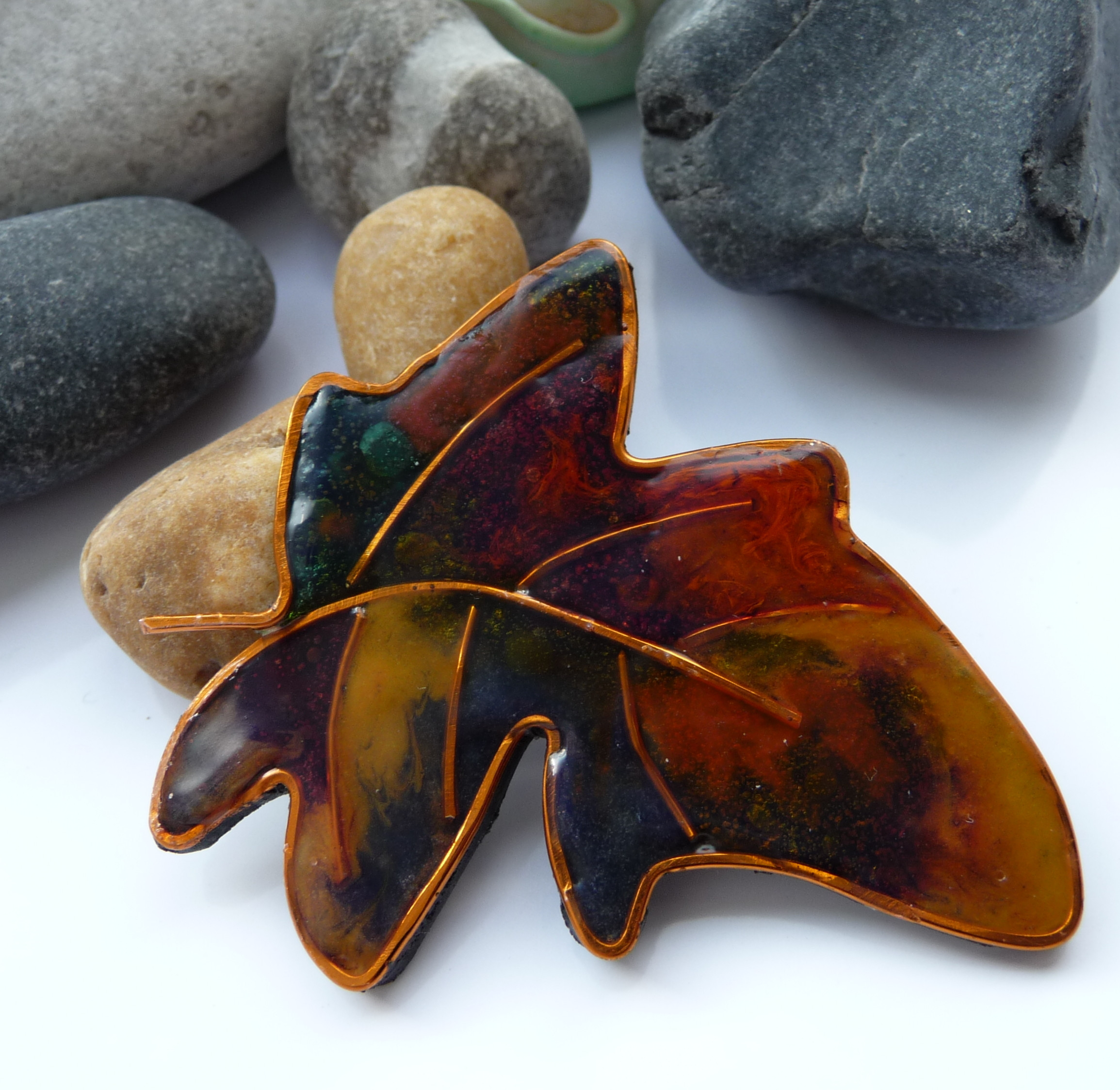 Brooches Clay
 POLYMER CLAY AUTUMN LEAF BROOCH