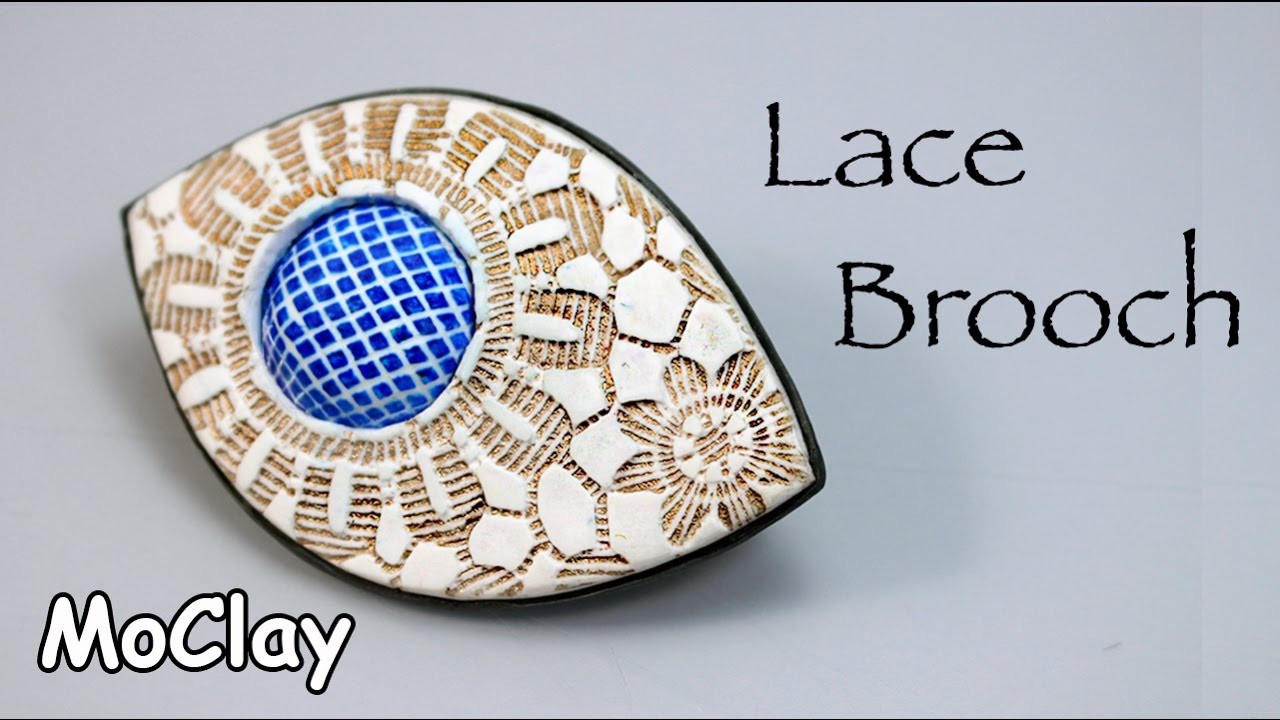 Brooches Clay
 DIY Lace Brooch Polymer clay tutorial