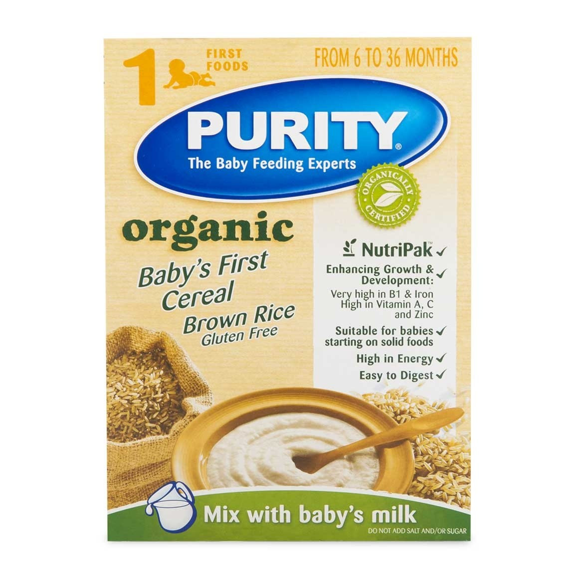 Brown Rice Baby Cereal
 Purity Organic Brown Rice Baby s First Cereal 150g