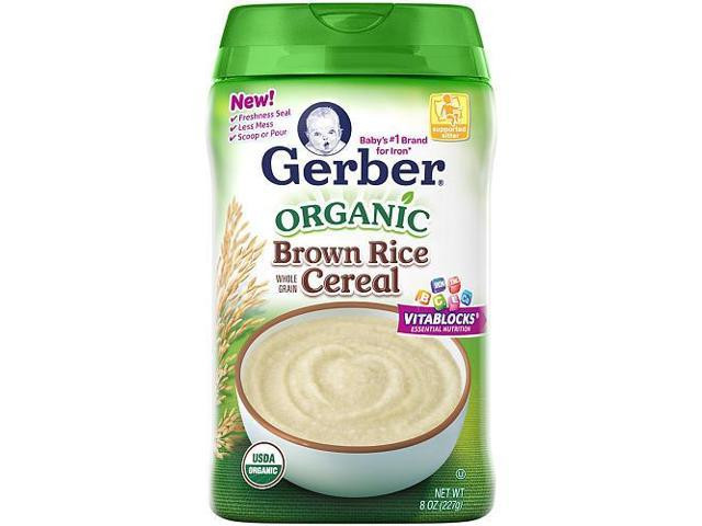 Brown Rice Baby Cereal
 Gerber Organic Brown Rice Baby Cereal 8 Ounce Newegg