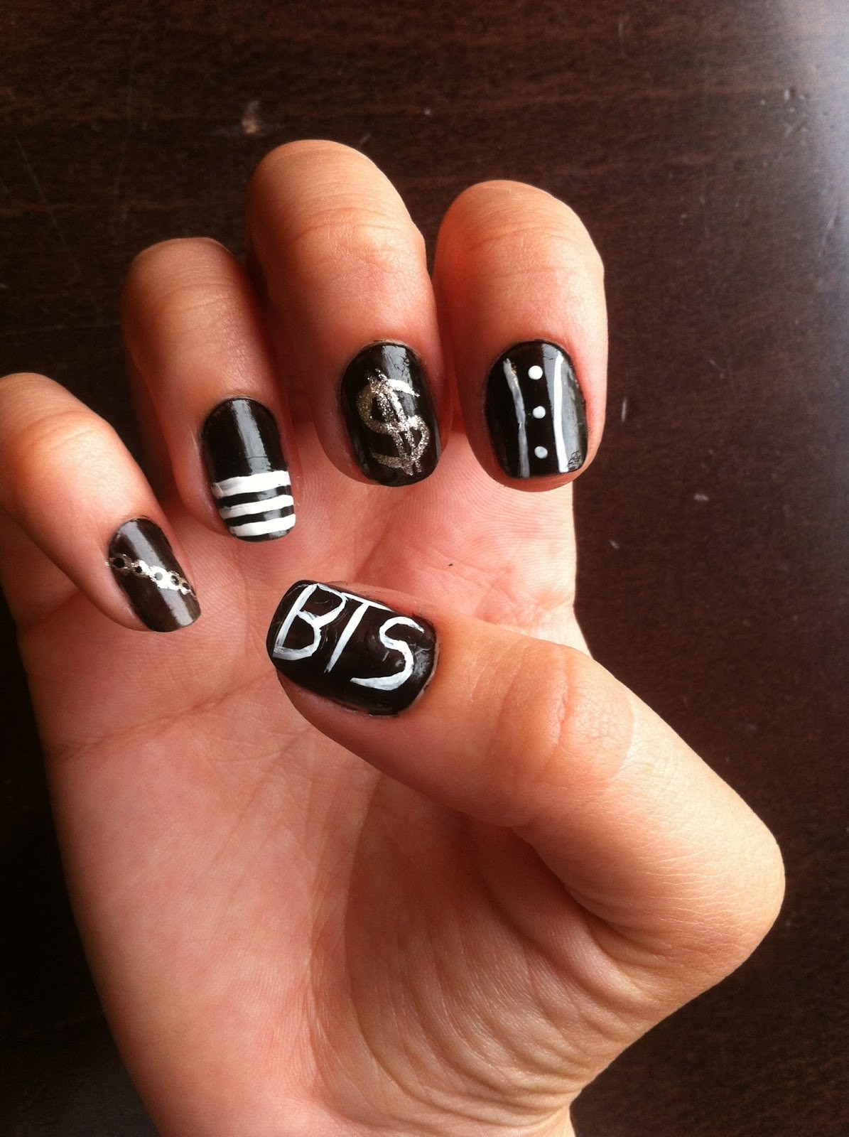 Bts Nail Designs
 Zetsubou s nail art BTS 방탄소년단 "No More Dream" MV nail art