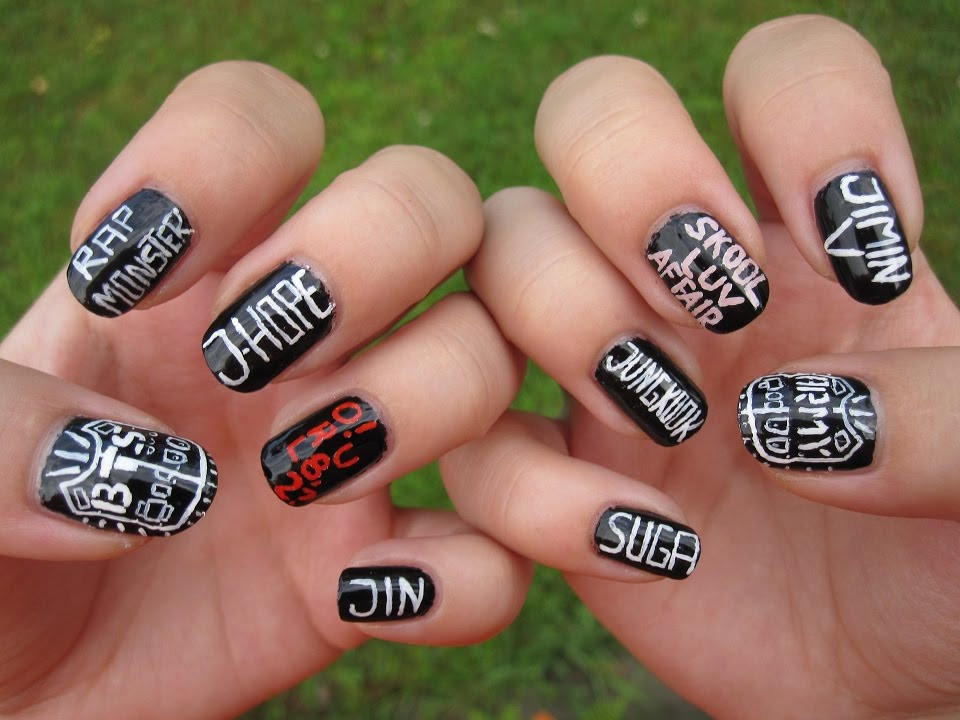 Bts Nail Designs
 Kpop BTS Bangtan boys nail art