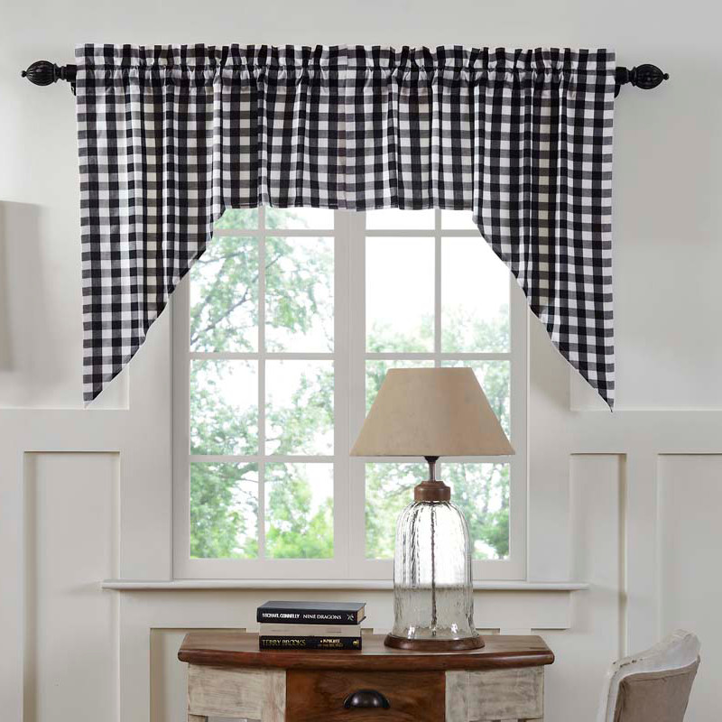 Buffalo Check Kitchen Curtains
 Country Farmhouse Curtains