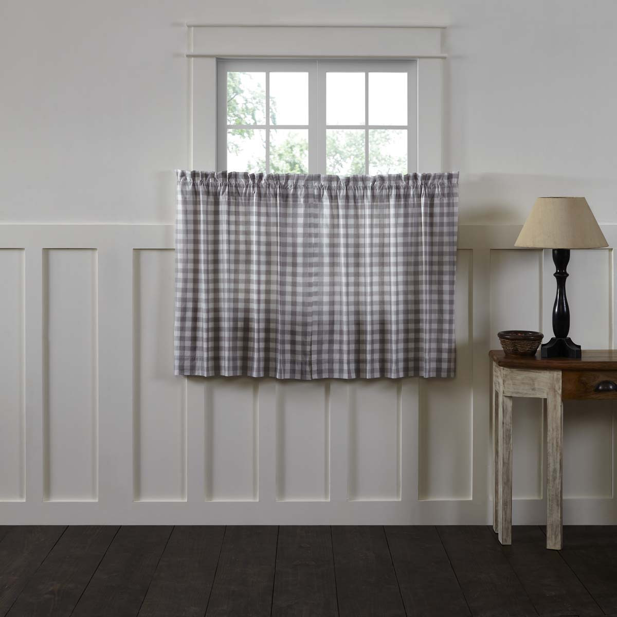 Buffalo Check Kitchen Curtains
 Antique White Grey Farmhouse Kitchen Curtains Jenna