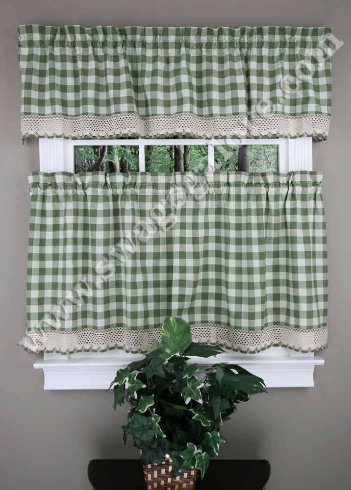 Buffalo Check Kitchen Curtains
 Buffalo Check – Black Cafe & Tier Curtains