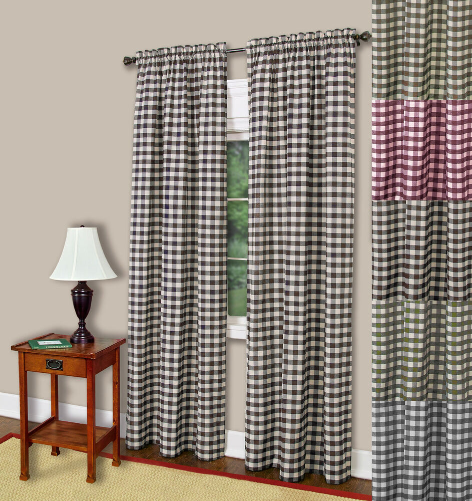 Buffalo Check Kitchen Curtains
 Buffalo Check Gingham Window Panel Single 42" x 84" 5