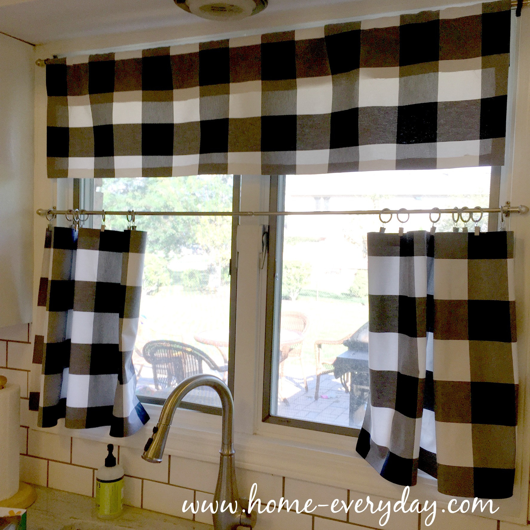 Buffalo Check Kitchen Curtains
 Buffalo Check is my New Obsession How I Made No Sew