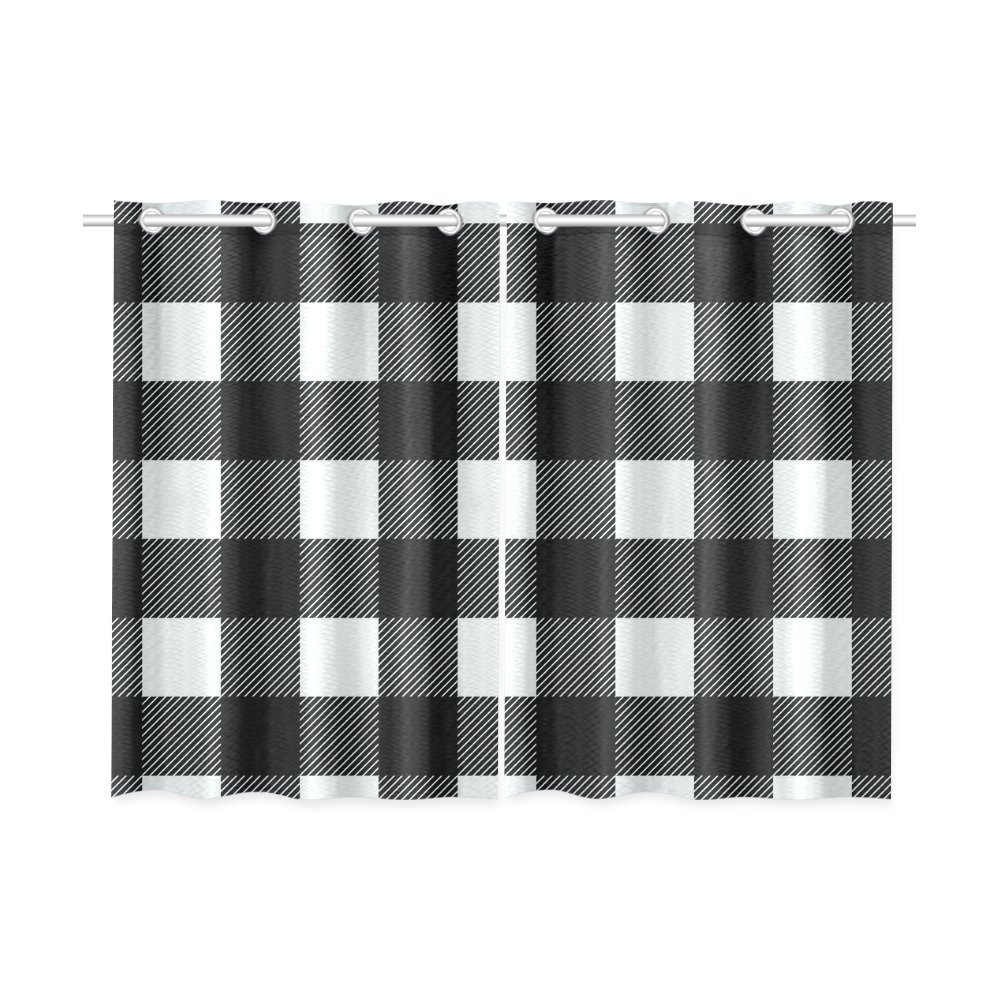 Buffalo Check Kitchen Curtains
 MKHERT Black White Buffalo Check Lumberjack Plaid Window