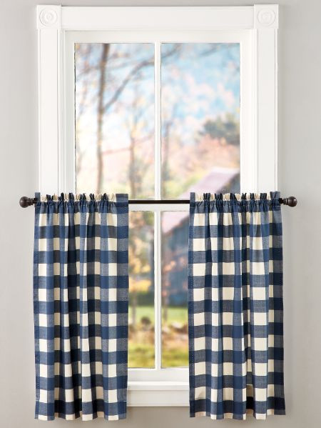 Buffalo Check Kitchen Curtains
 Cotton Twill Buffalo Check Curtain Tiers