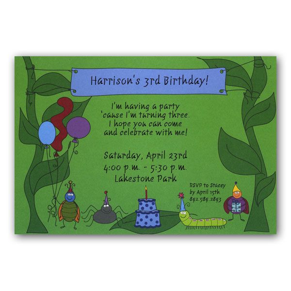 Bug Birthday Invitations
 Bug Birthday Party Invitations