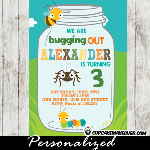 Bug Birthday Invitations
 Insects Birthday Invitations Garden Bugs Jar