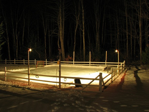 Building A Backyard Ice Rink
 Building a backyard ice rink on unlevel ground