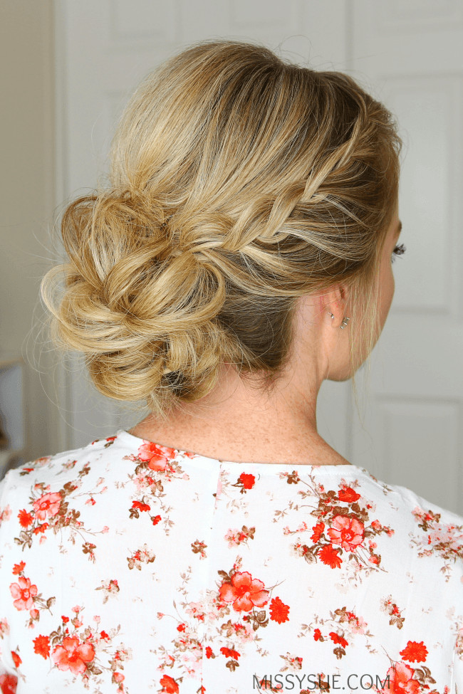 Bun Hairstyles For Prom
 Double Lace Braids Updo