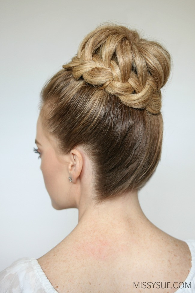 Bun Hairstyles For Prom
 French Braid High Bun