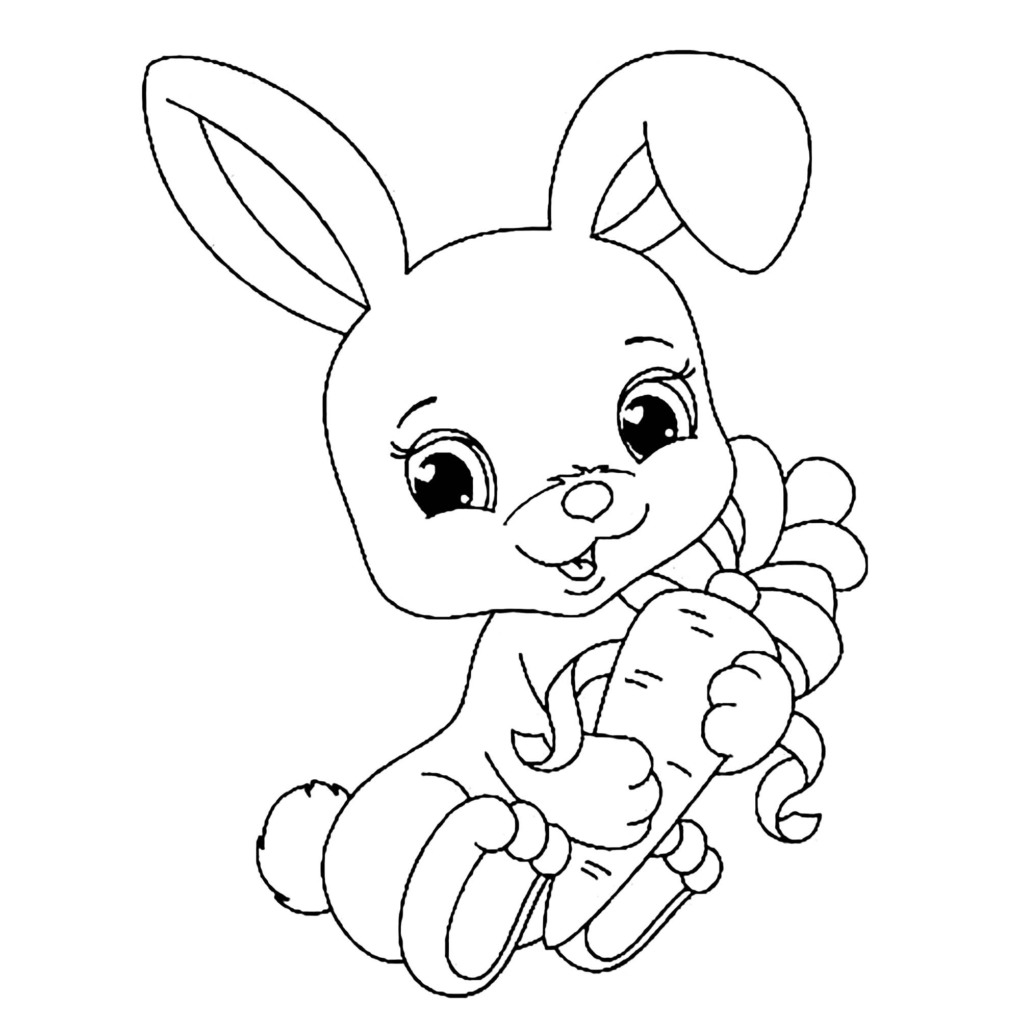 Bunny Coloring Pages For Kids
 Rabbit free to color for children Rabbit Kids Coloring Pages